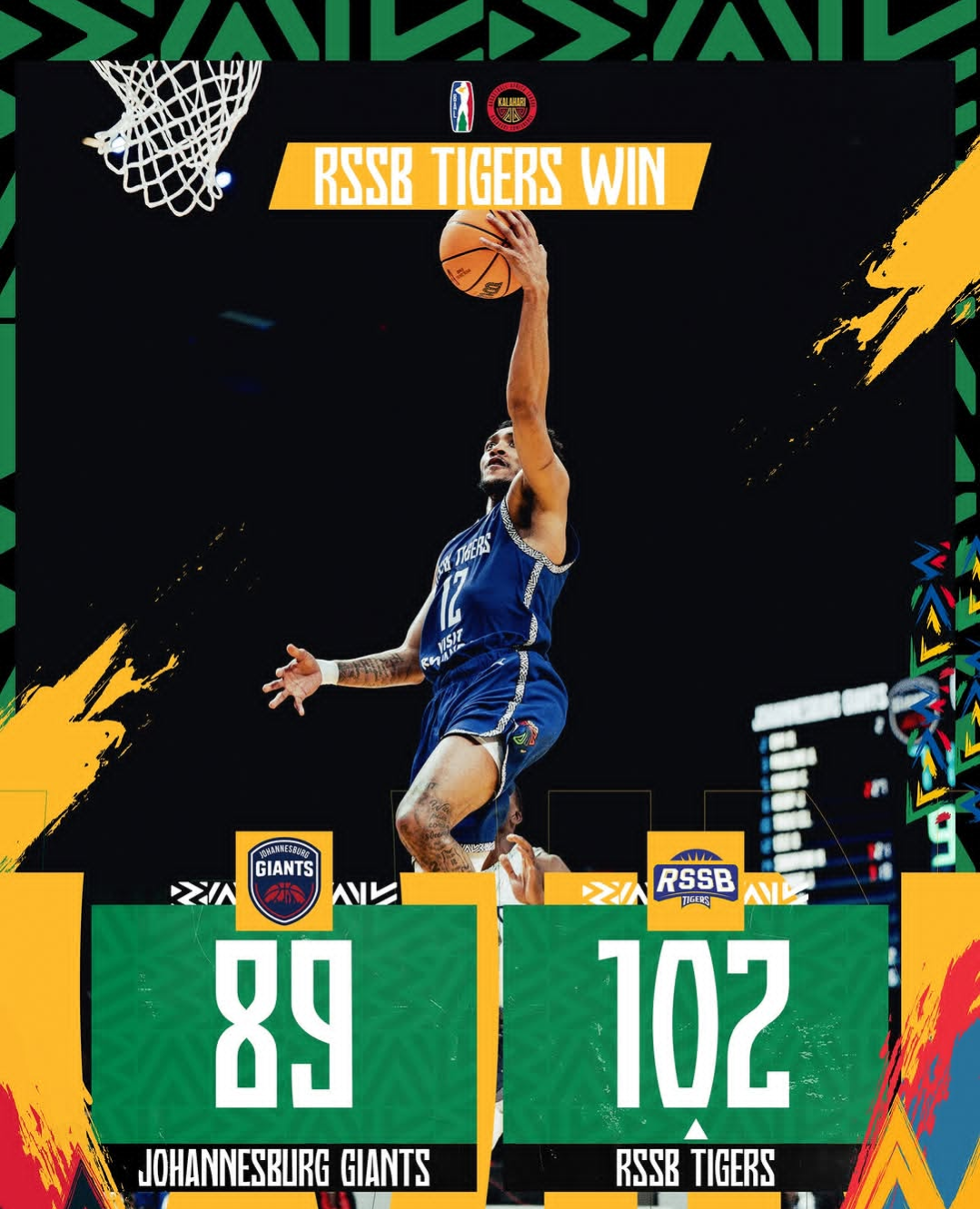 RSSB TIGERS yanditse amateka ,igera muri playoffs za BAL 2026 itsinze Joburg giants