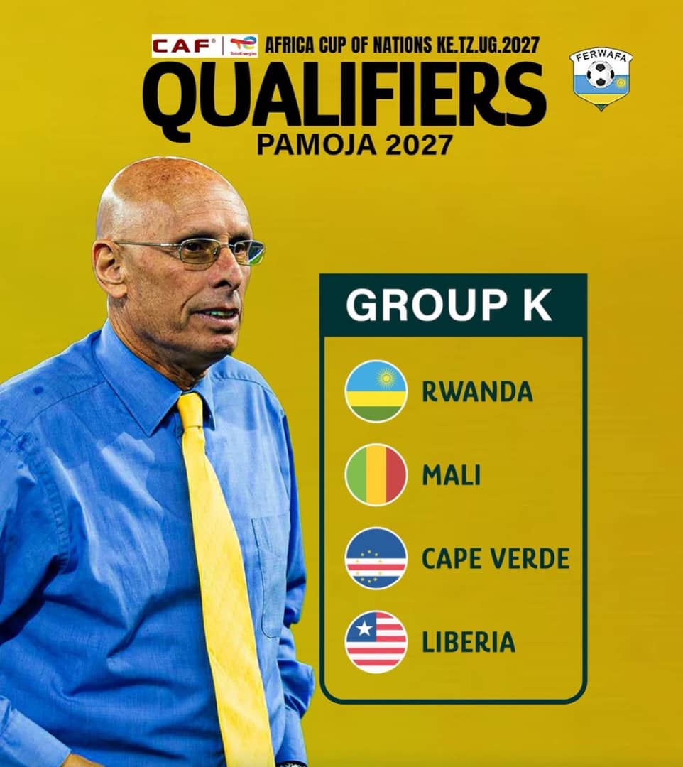 ikipe y'iguhu amavubi yisanze mu itsinda k mu gushaka itike ya CAN 2026 harimo cap verd izakina igikombe cy'isi